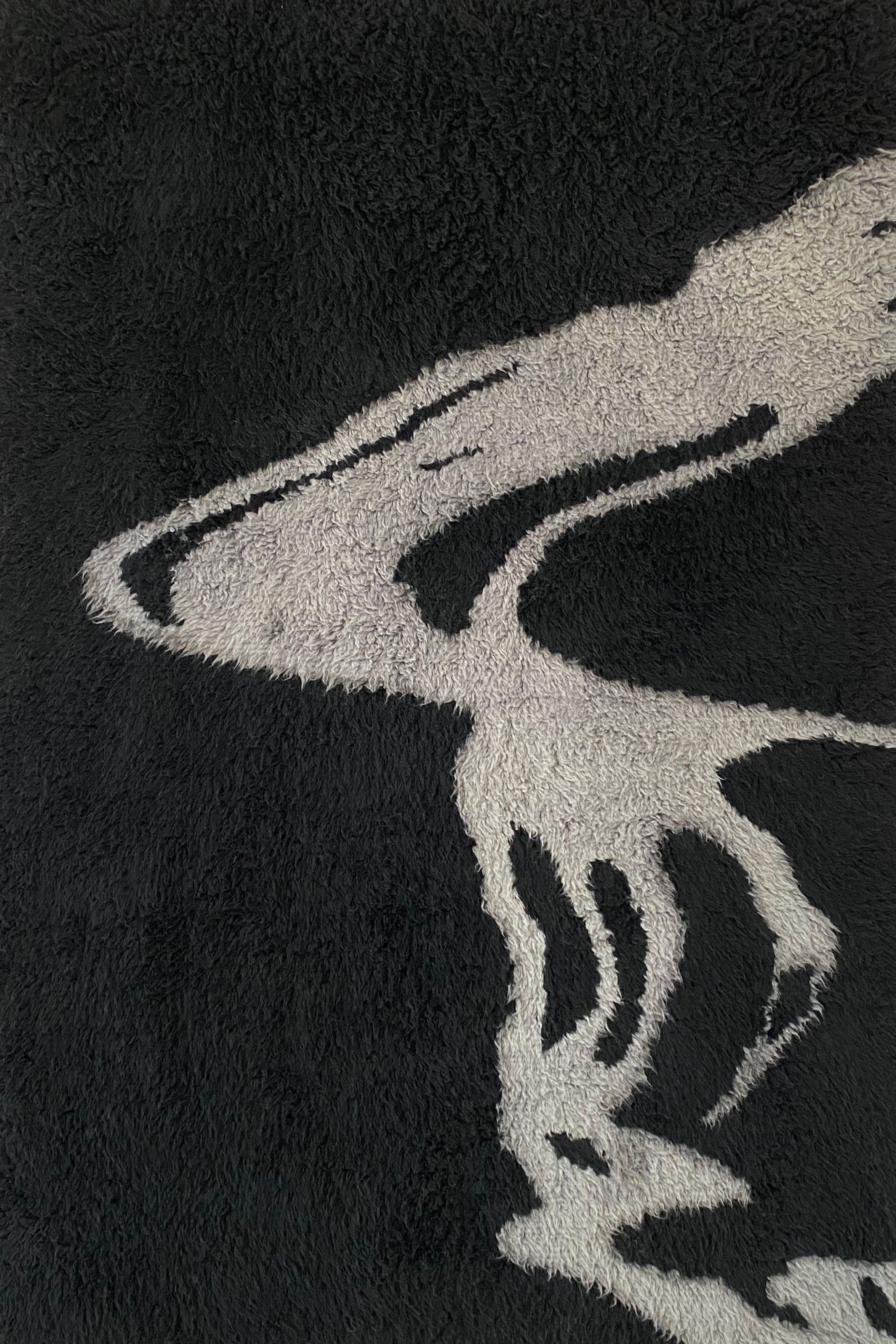 Off Axis, a sustainable handmade artist rug made of 100% sheep wool, part of the Zakaria Rugs in-house collection